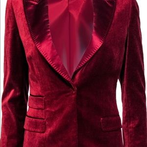 Elie Tahari ruby red velvet blazer